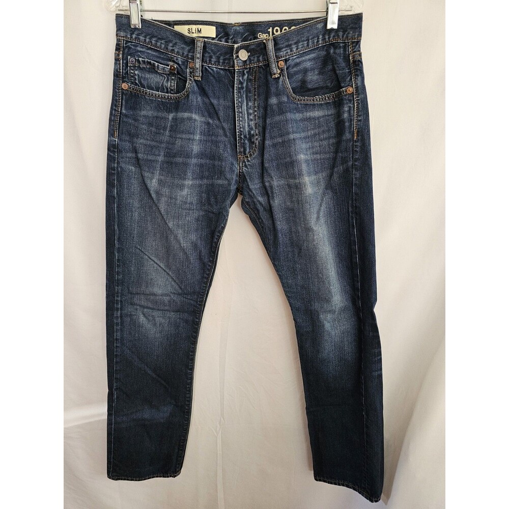 Gap 1969 Jeans Men's Ringspun Denim Zipper Fly Blue Slim Fit Size 32 x 32